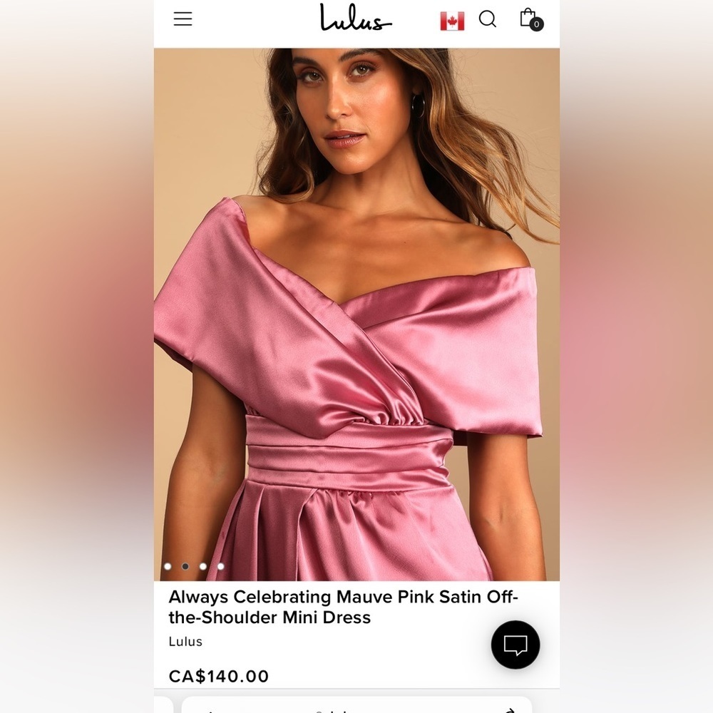 Lulu’s NWT Always Celebrating Mauve Pink Satin Off-the-Shoulder Mini Dress M - Picture 11 of 11